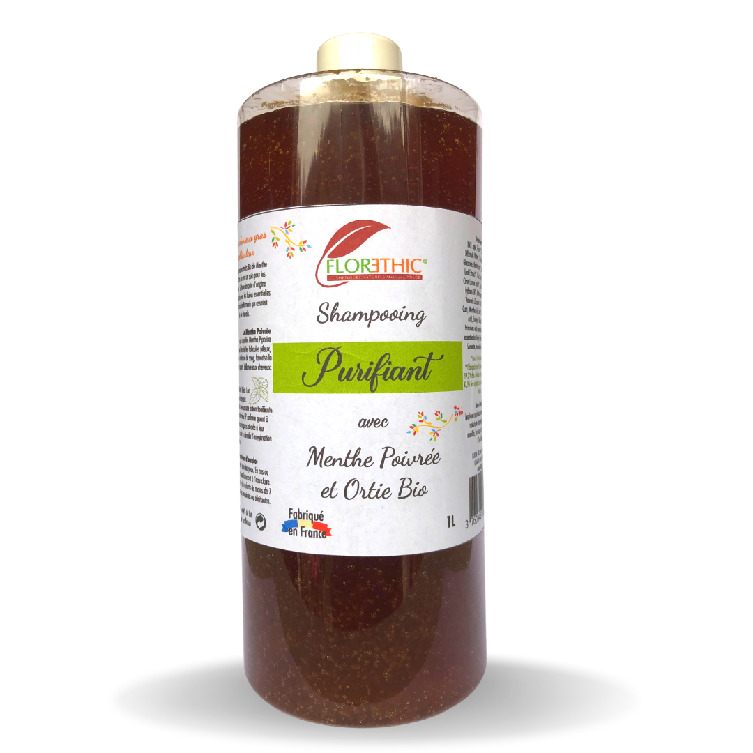 Shampoing Purifiant à la Menthe Poivrée et Ortie Bio 1L